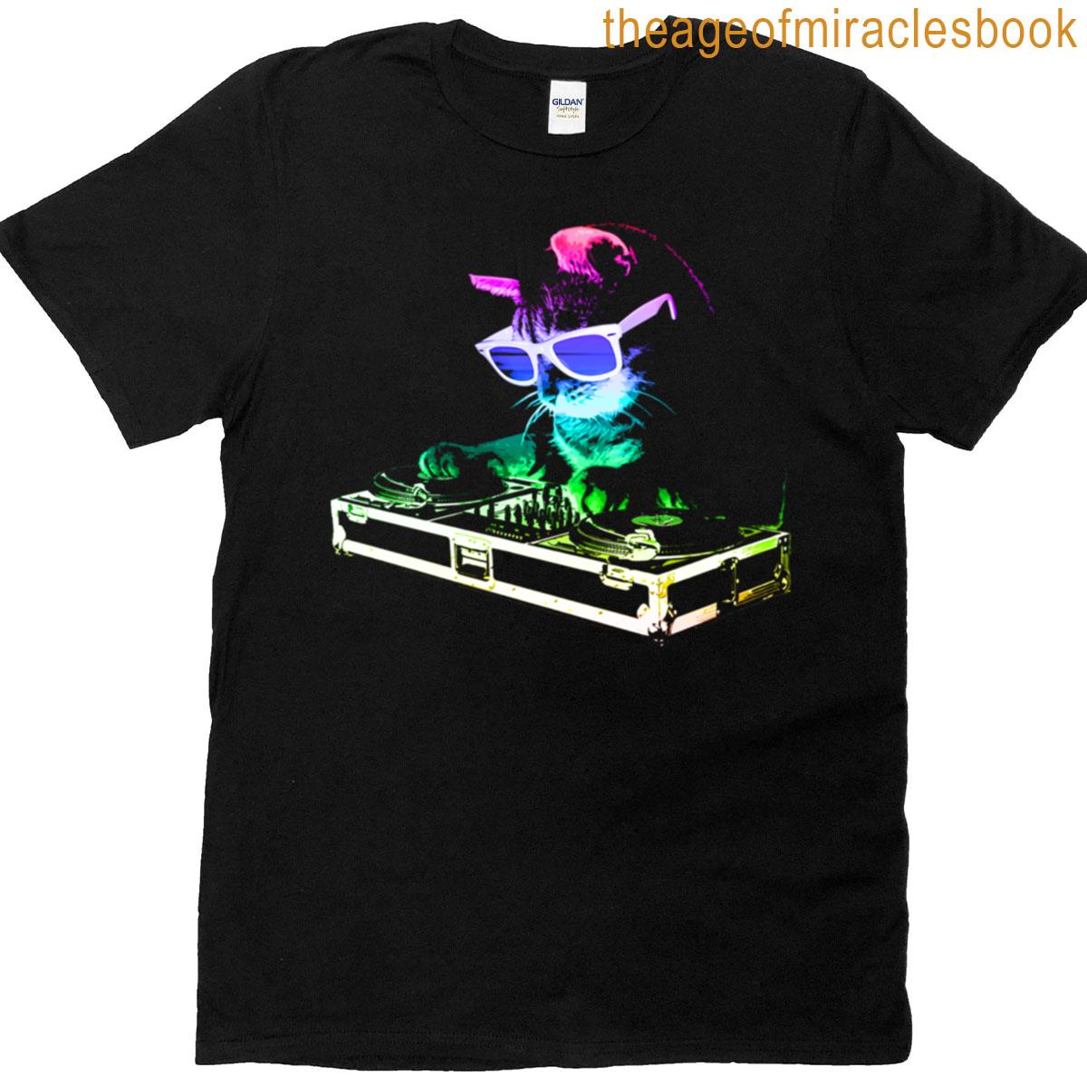 House Cat Rainbow Dj Kitty T-shirt