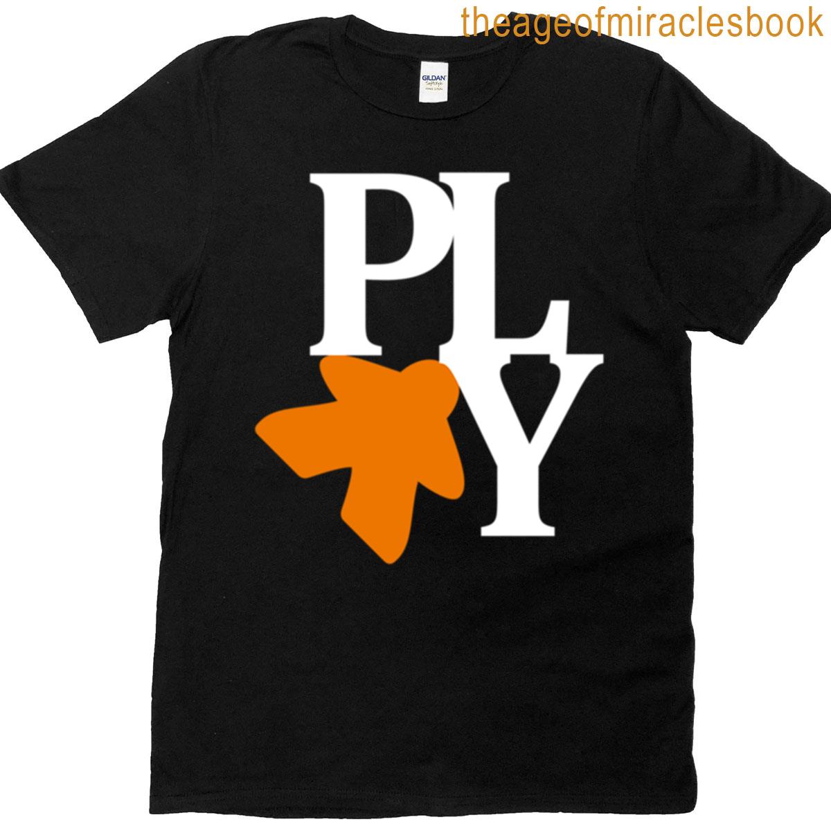 Play White W Orange Meeple T-shirt
