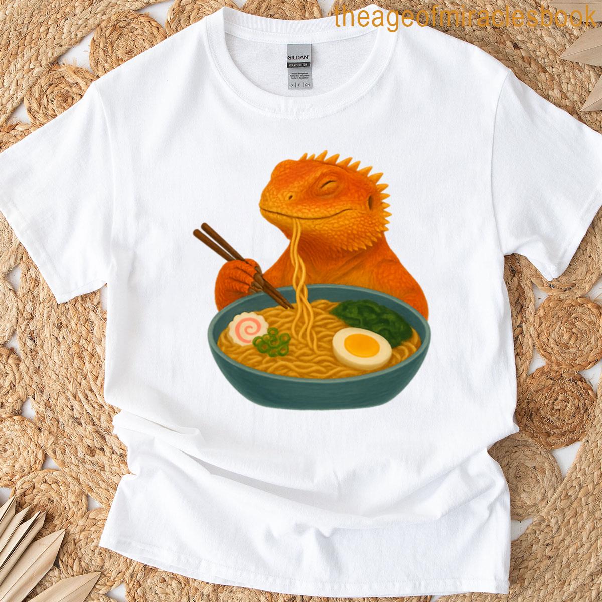 Agamid Lizard Eating Ramen T-shirt