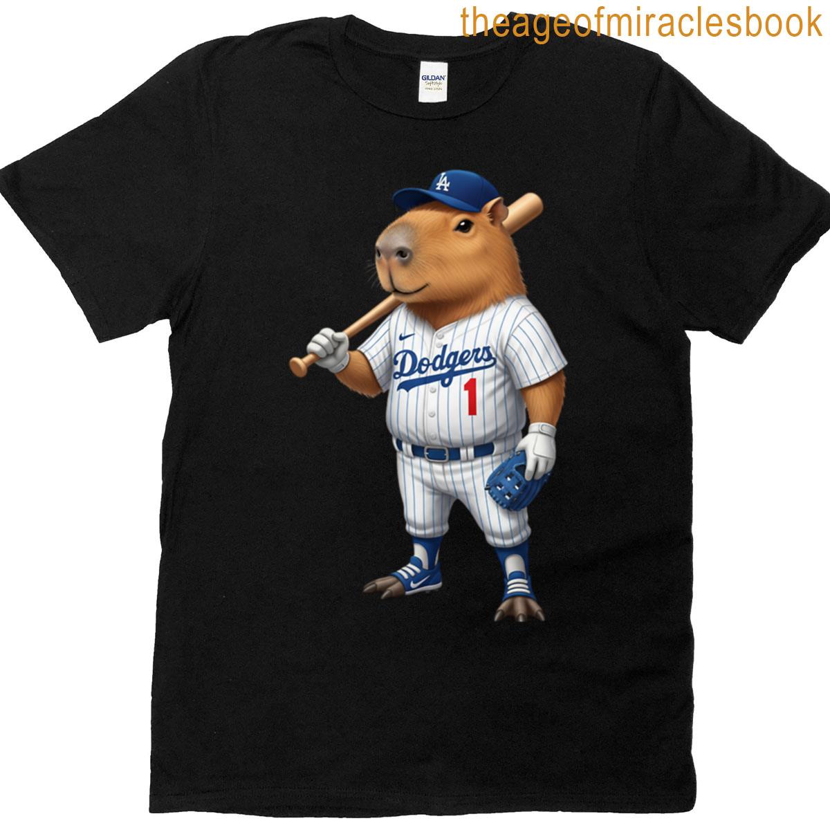 Capybara Baseball Player – Dodger Blue T-shirt