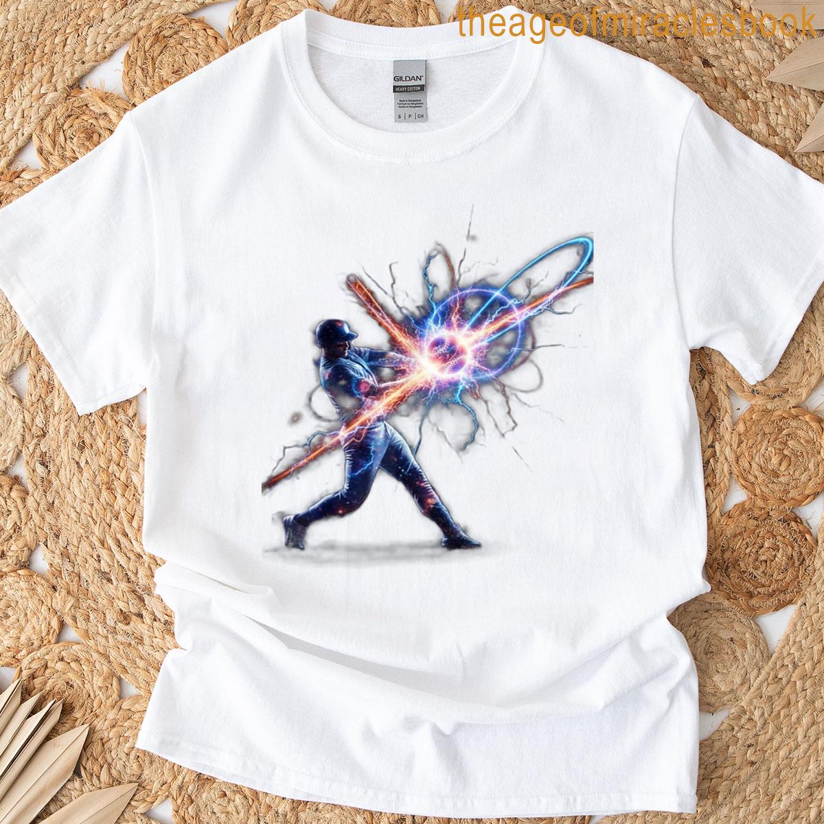 Cosmic Baseball Player Electrifying Graphic Tee For Fans T-shirt