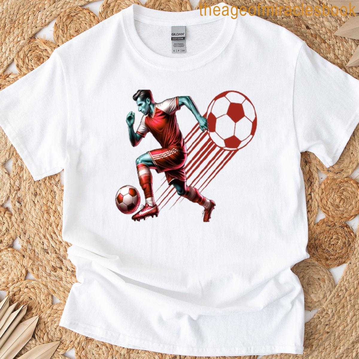 Dynamic Soccer Player Speed And Power T-shirt