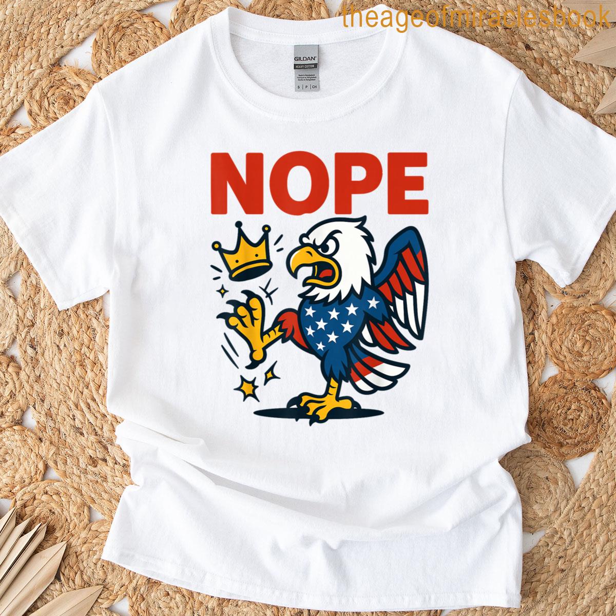 No Kings Nope Bold Minimal Protest Statement T-shirt