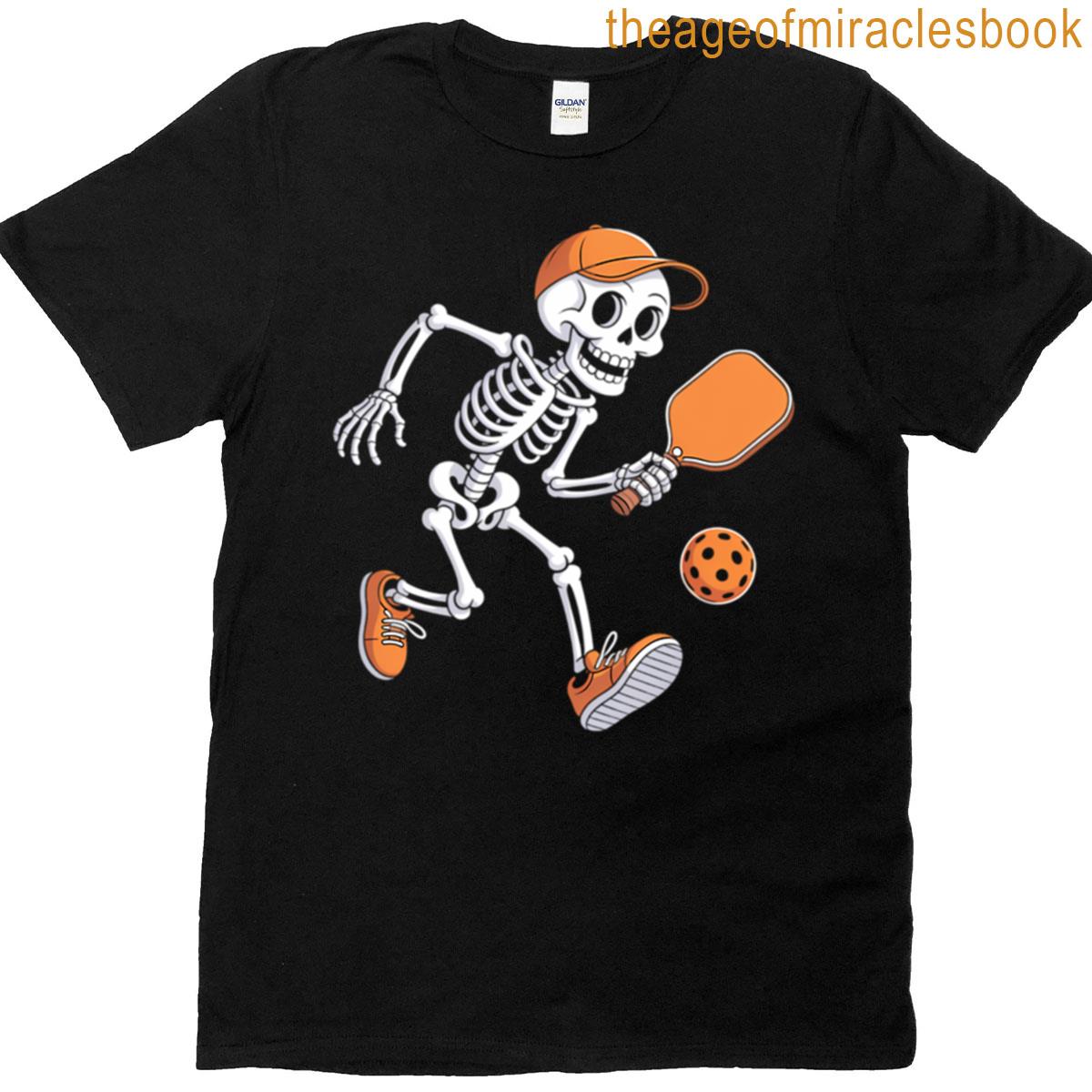 Skeleton Play Pickleball Halloween T-shirt