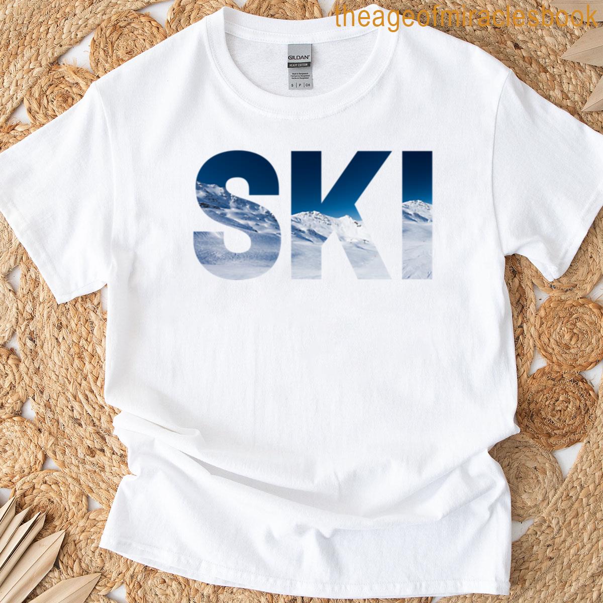 Snowy Mountain Winter Adventure Design T-shirt