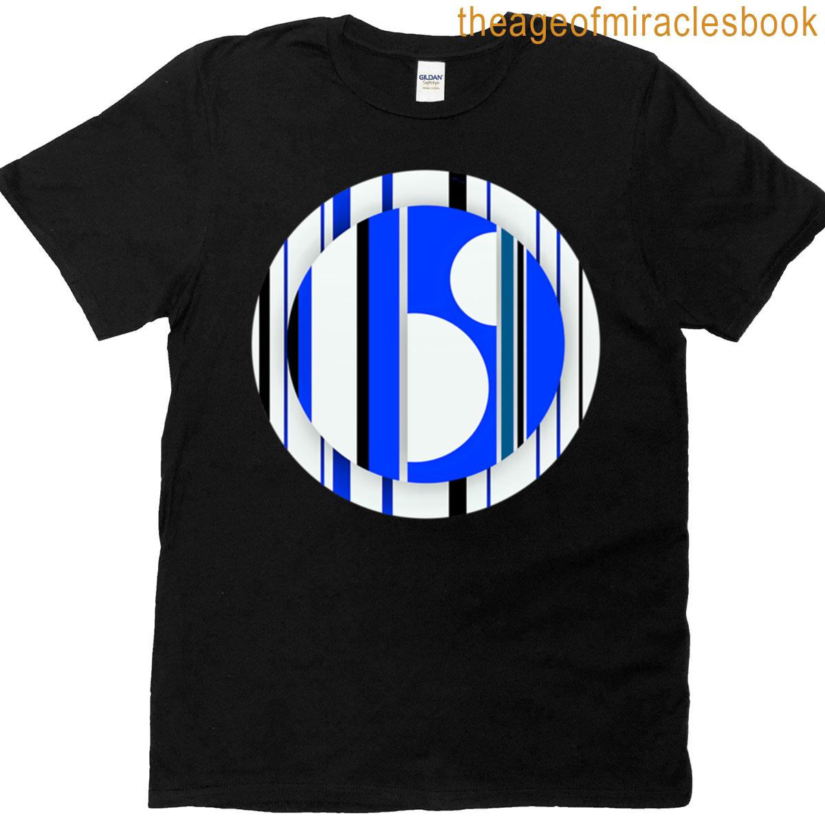 Stripes Geometric Circles With Blue T-shirt