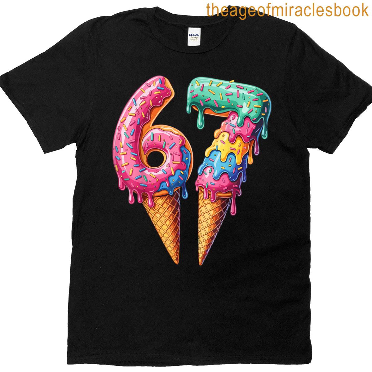 Baseball Drip Ice Cream 67 Baseball T-shirt