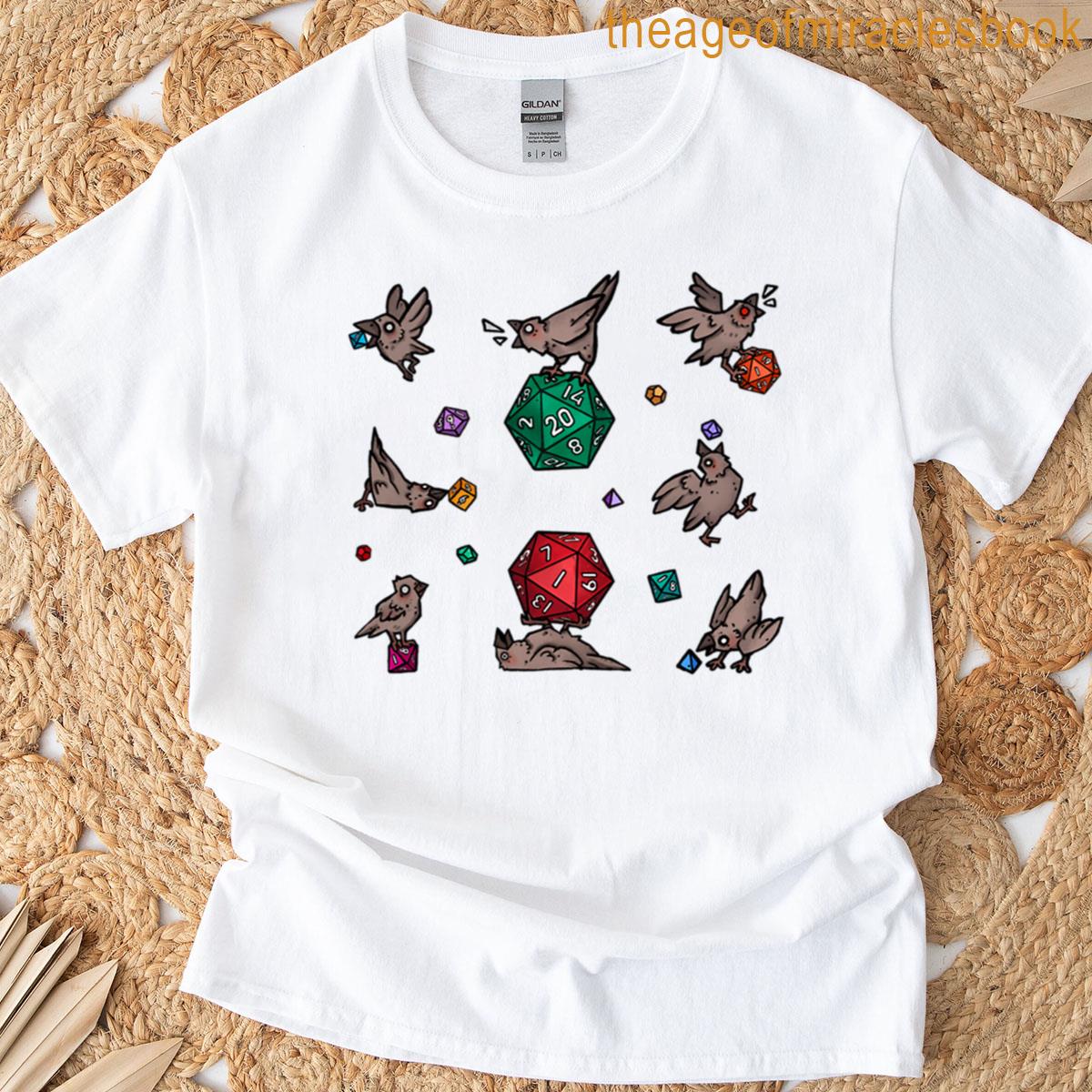Critical Caw Funny Dnd Dice And Crows T-shirt