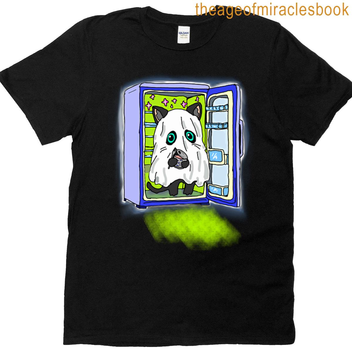 Cute Cat Ghost Purranormal Activity Halloween T-shirt