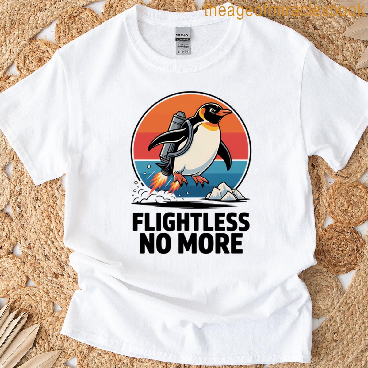 Flightless Bird Jetpack Penguin Fun T-shirt