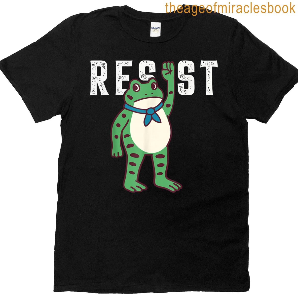 Resist Frog Protest Retro Vintage T-shirt