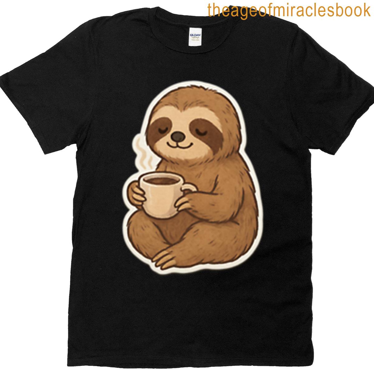 Sloth Drinking Coffee T-shirt