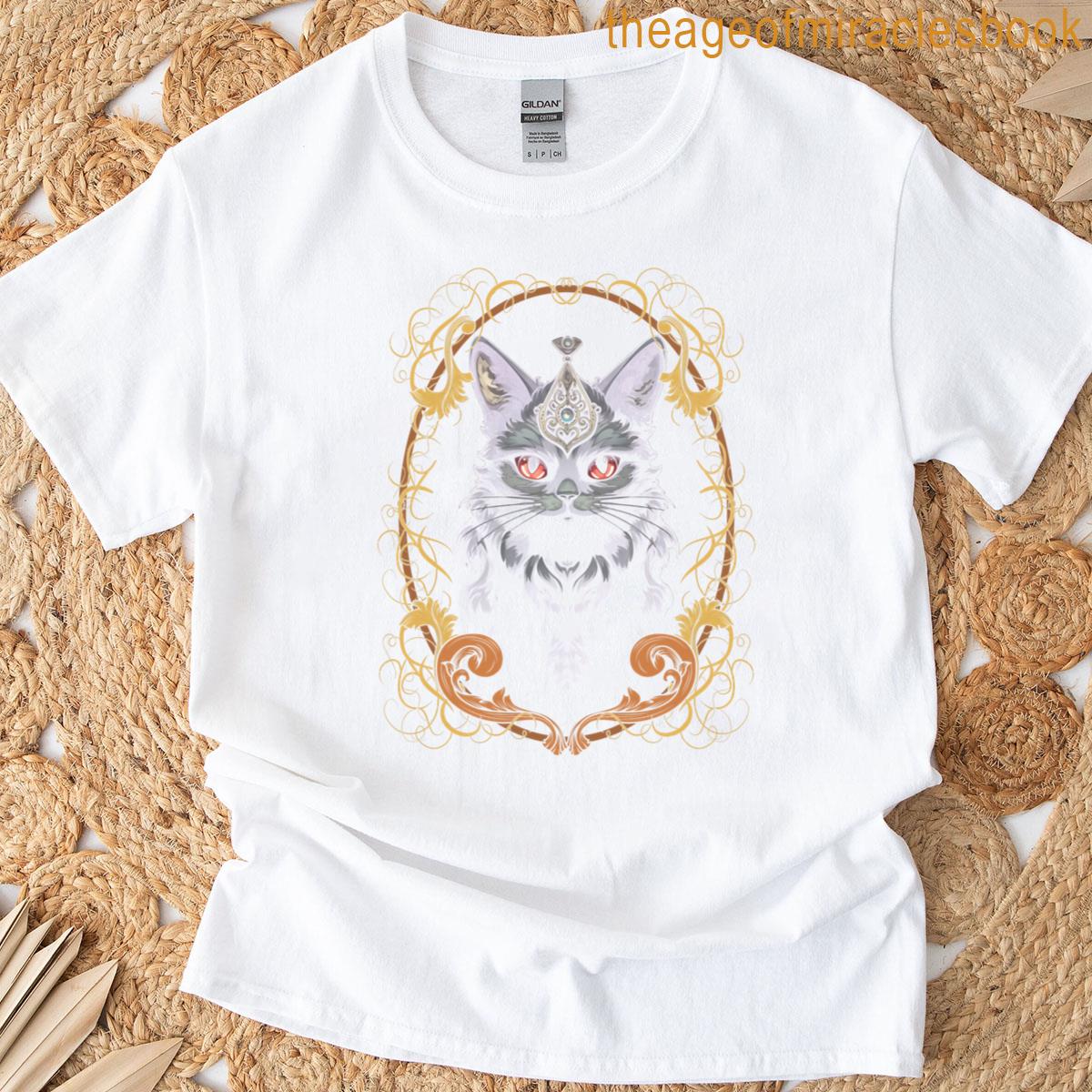 Black Gothic Cat Goth Witchy Occult T-shirt