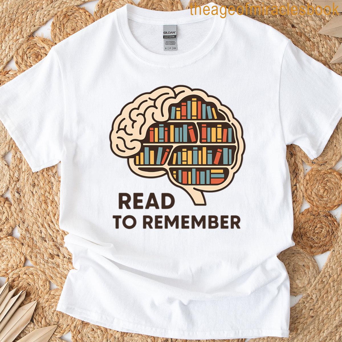 Brain Bookshelf Surreal Knowledge Illustration T-shirt
