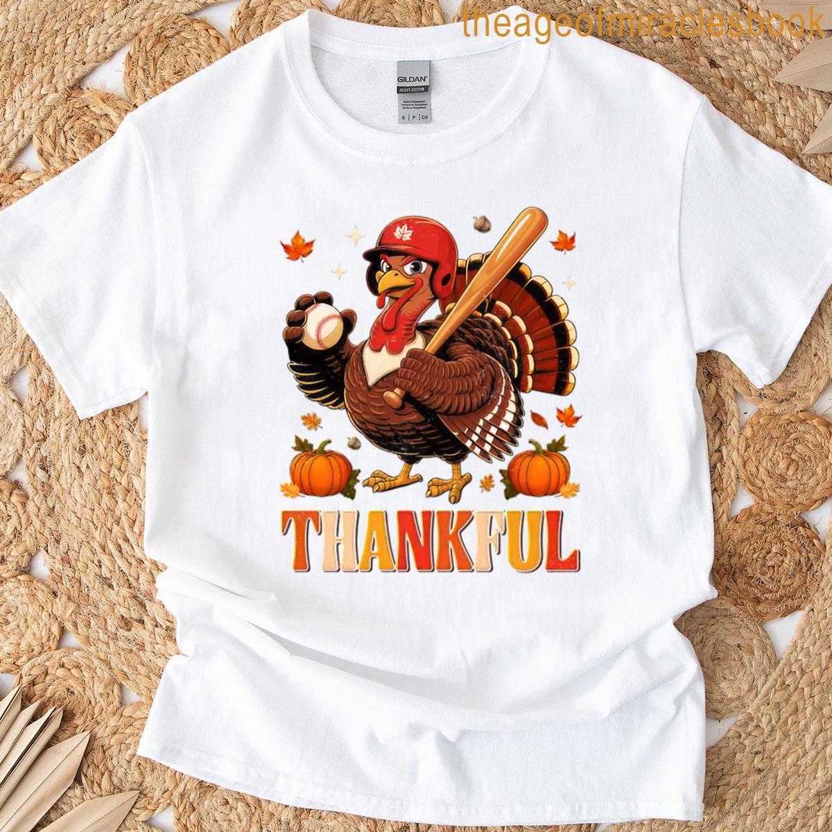 Funny Turkey Baseball Thanksgiving T-shirt