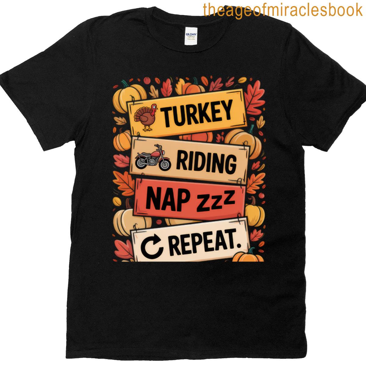 Turkey Riding Thanksgiving Player Fall Pumpkins T-shirt