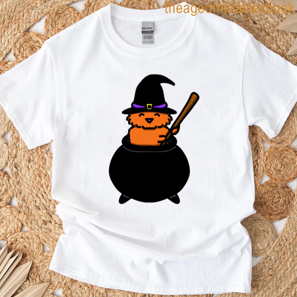 Witch Cat In Cauldron T-shirt
