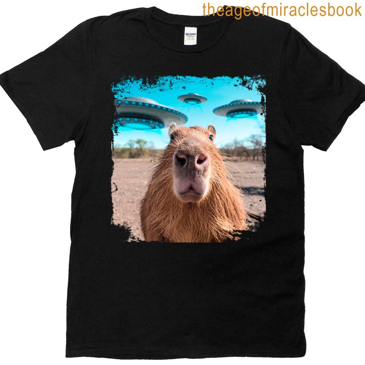 Capybara Ufo Alien Encounter T-shirt