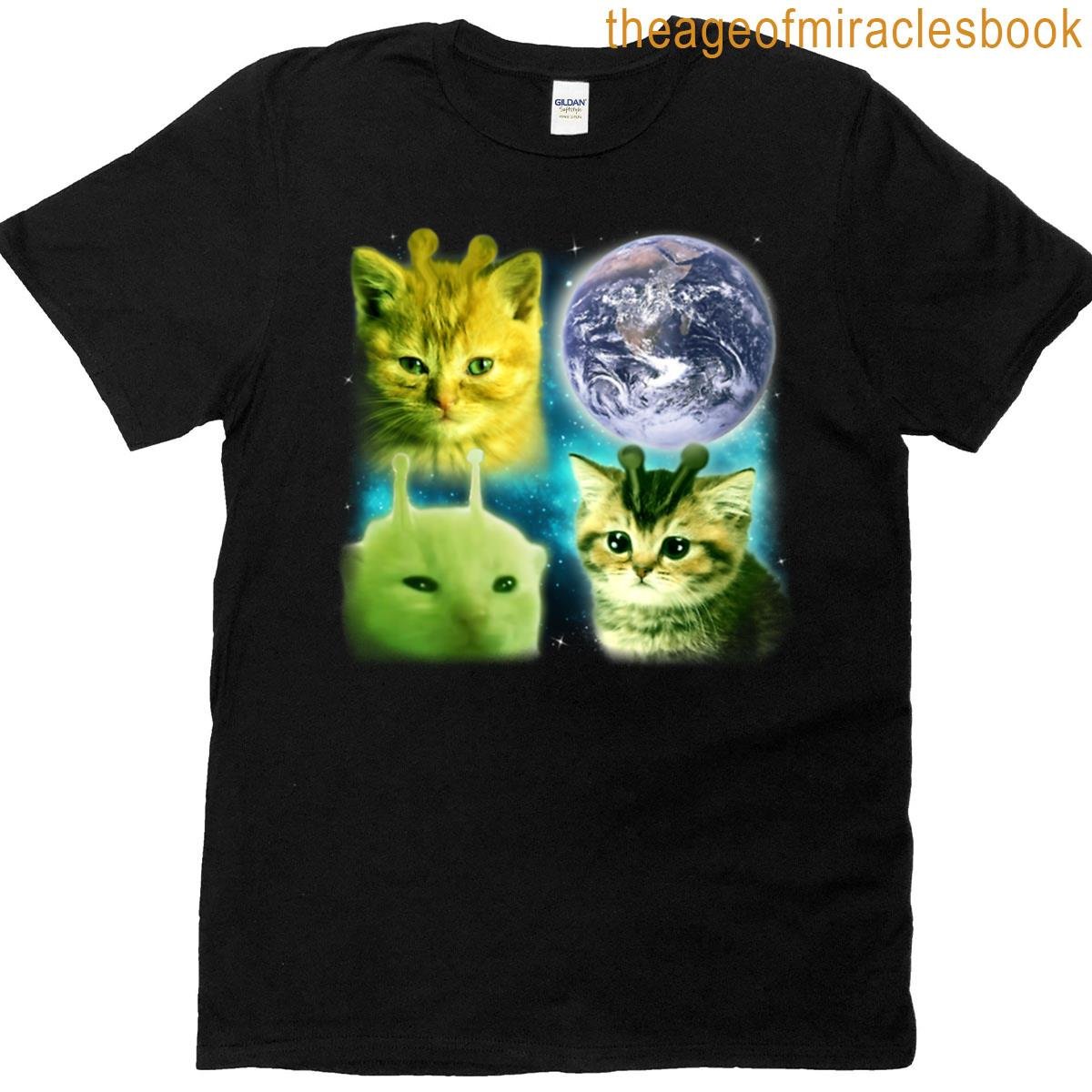 Funny Alien Cats T-shirt