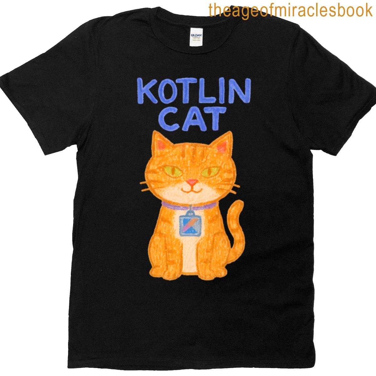 Kotlin Cat Geeky Programmer Ginger Cat T-shirt