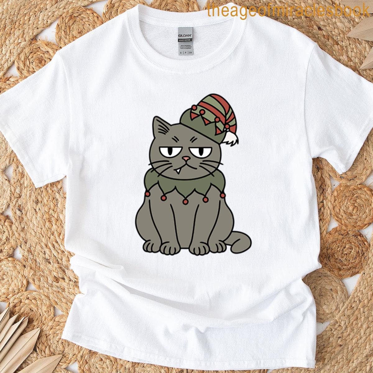 Meowy Christmas Cat T-shirt