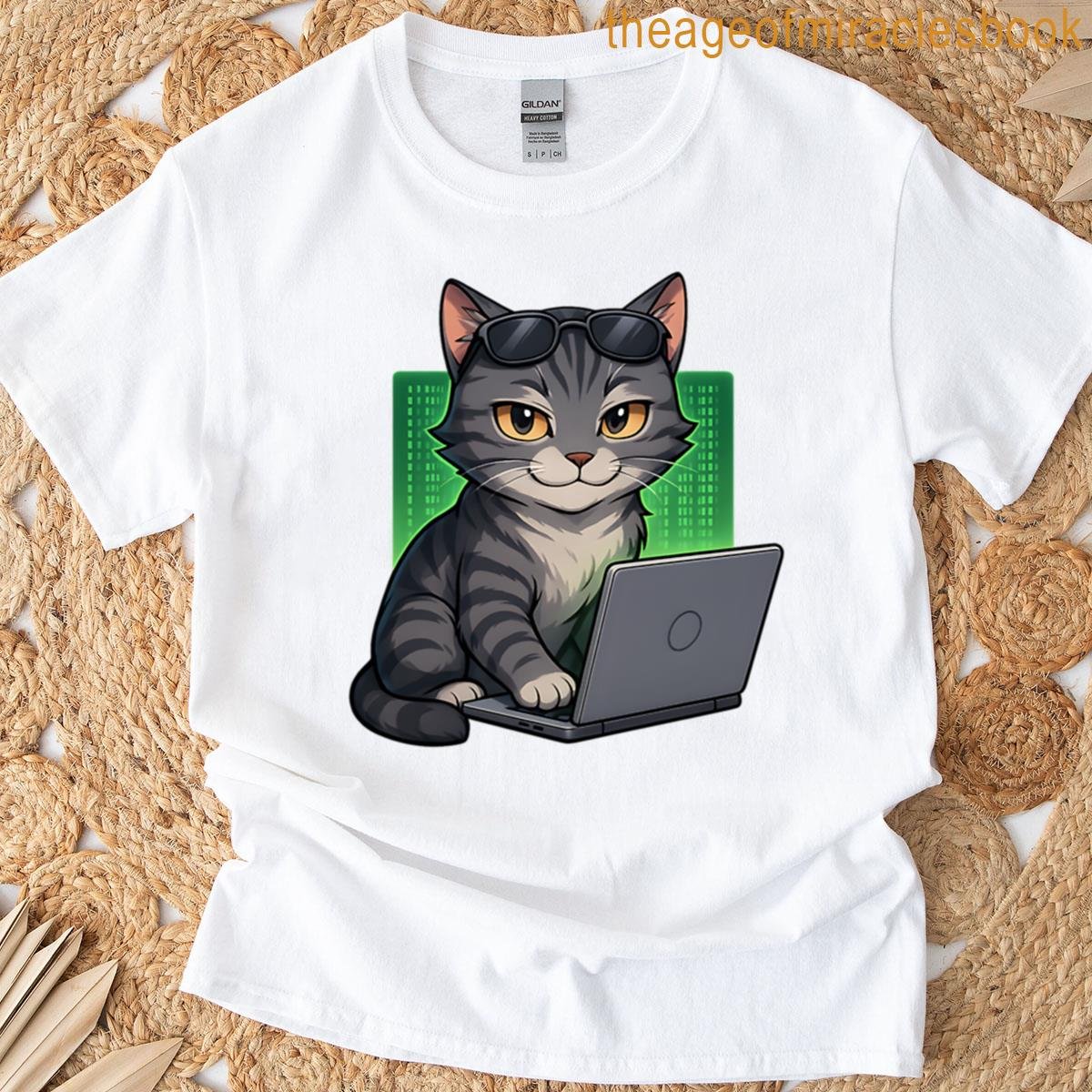 Programmer Cat Anime Style – Coding Guru T-shirt