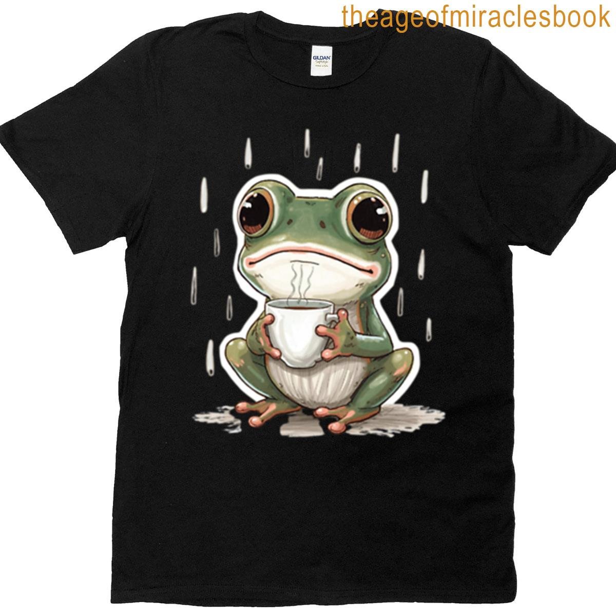 Sad Frog Drinking Coffee Oversized T-shirt