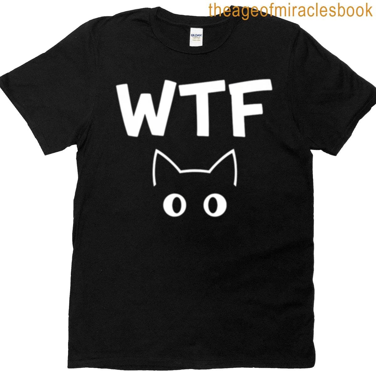 Wtf Cat Minimalist Funny Design T-shirt