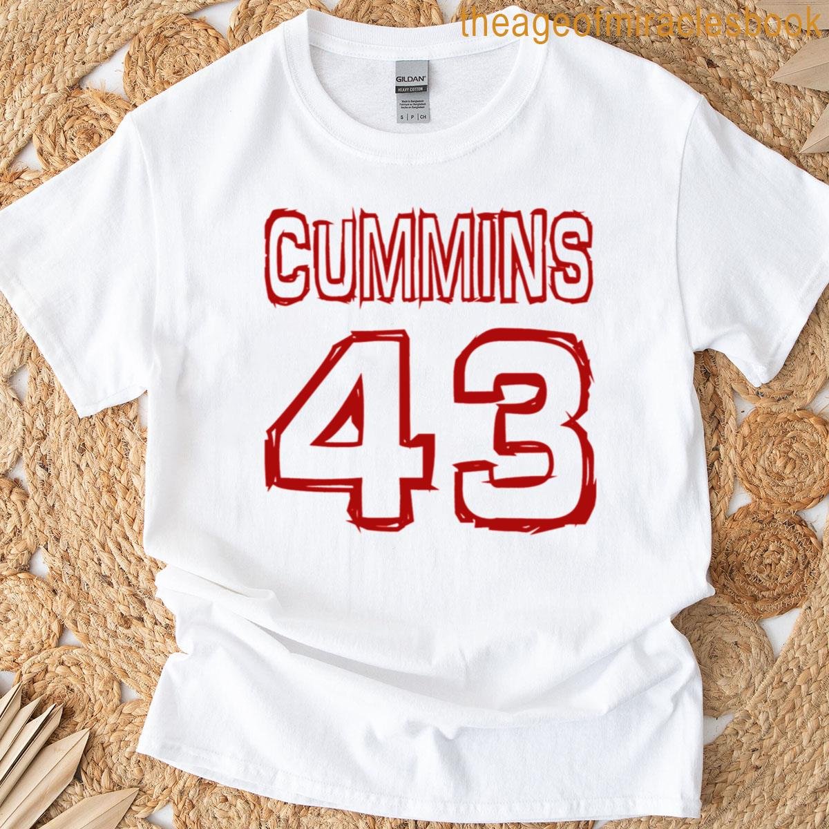 Australian Cricketer Patrick Cummins 43 Jersey Design T-shirt Australian Cricketer Patrick Cummins 43 Jersey Design T-shirt