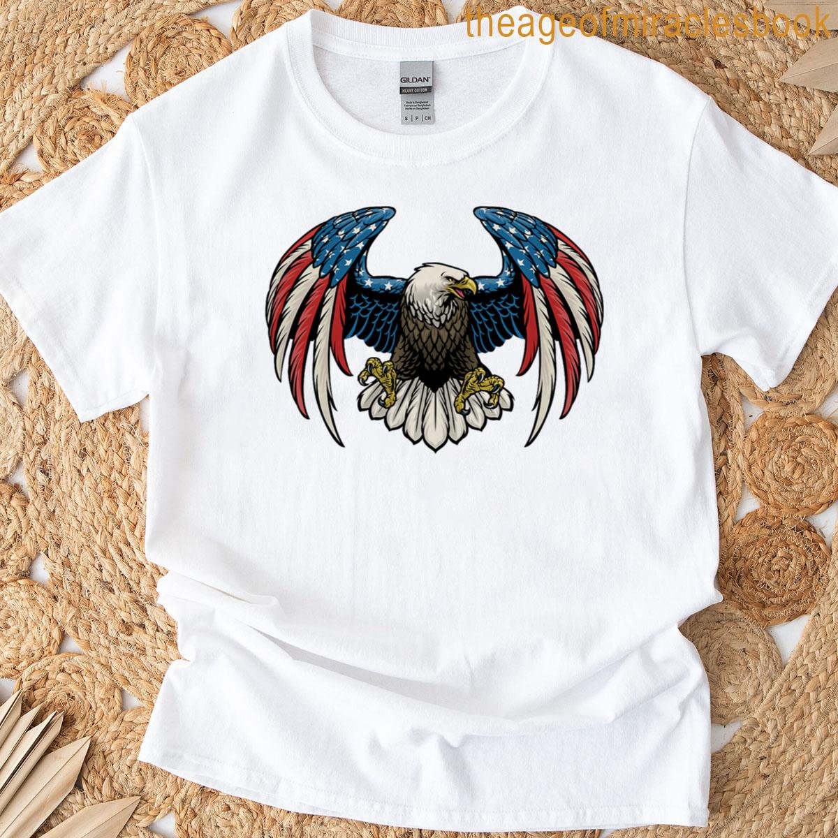 Bald Eagle With American Flag Premium Tri-blend T-shirt