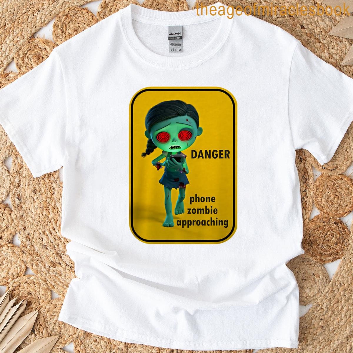 Caution Phone-zombie-approaching Premium Tri-blend T-shirt