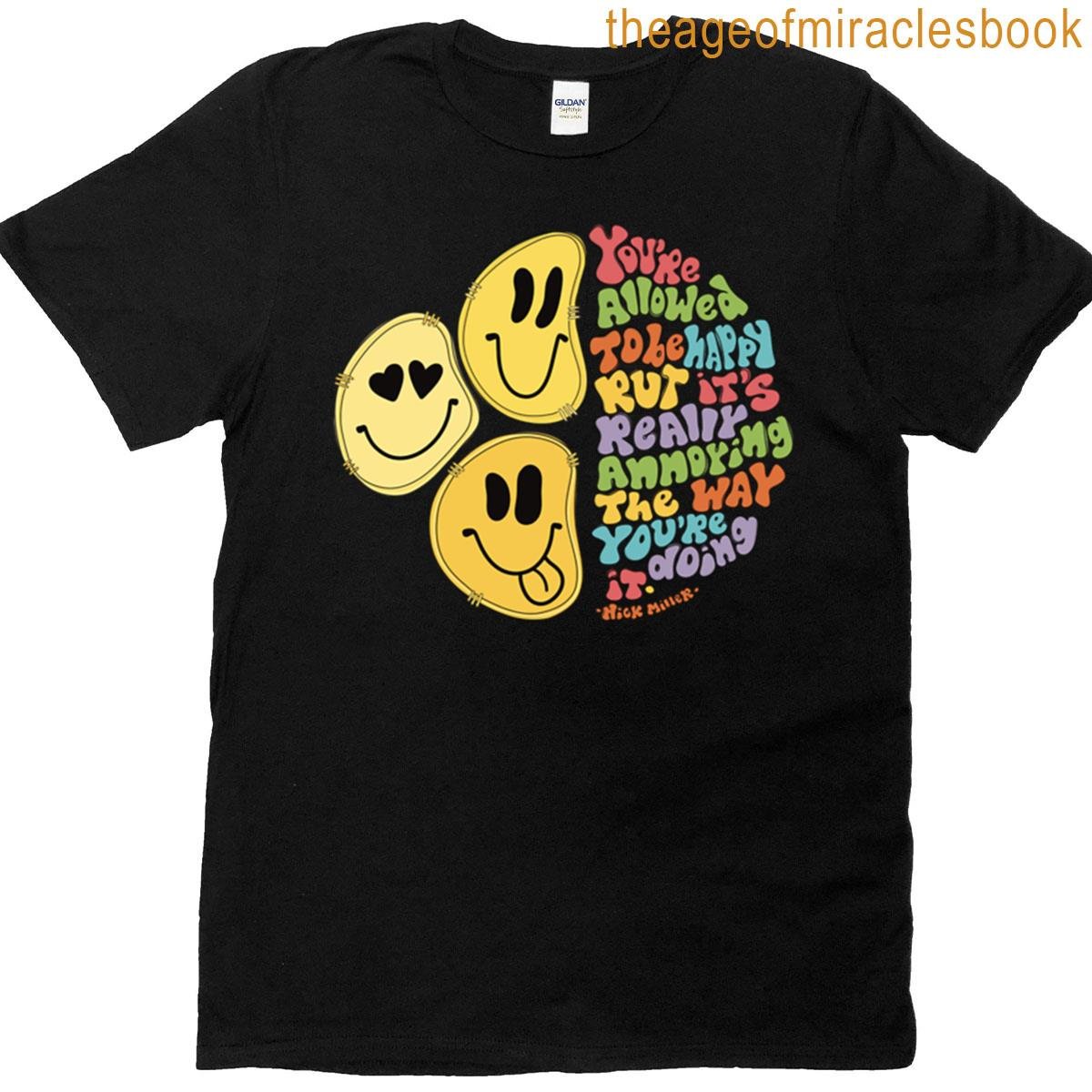Nick Miller Smile Quote Outlined T-shirt