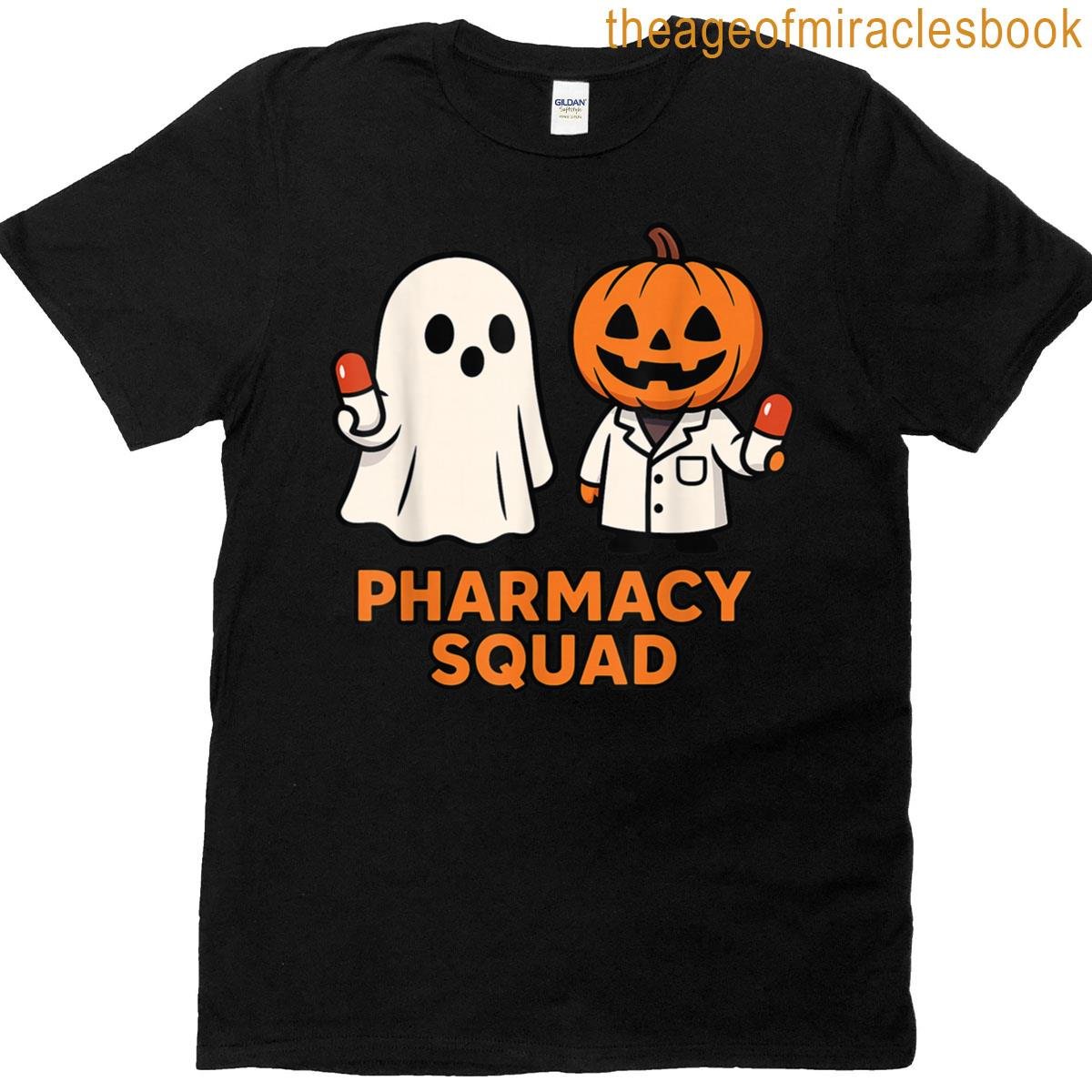 Pharmacist Pharmacy Squad Halloween Ghost Pumpkin T-shirt