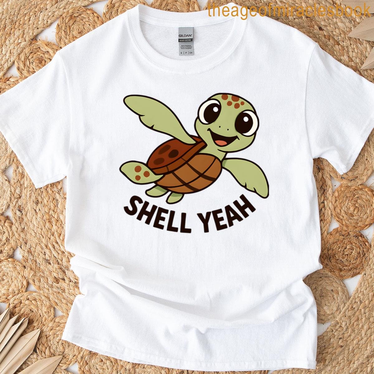 Shell Yeah Funny Turtle Cartoon Design T-shirt