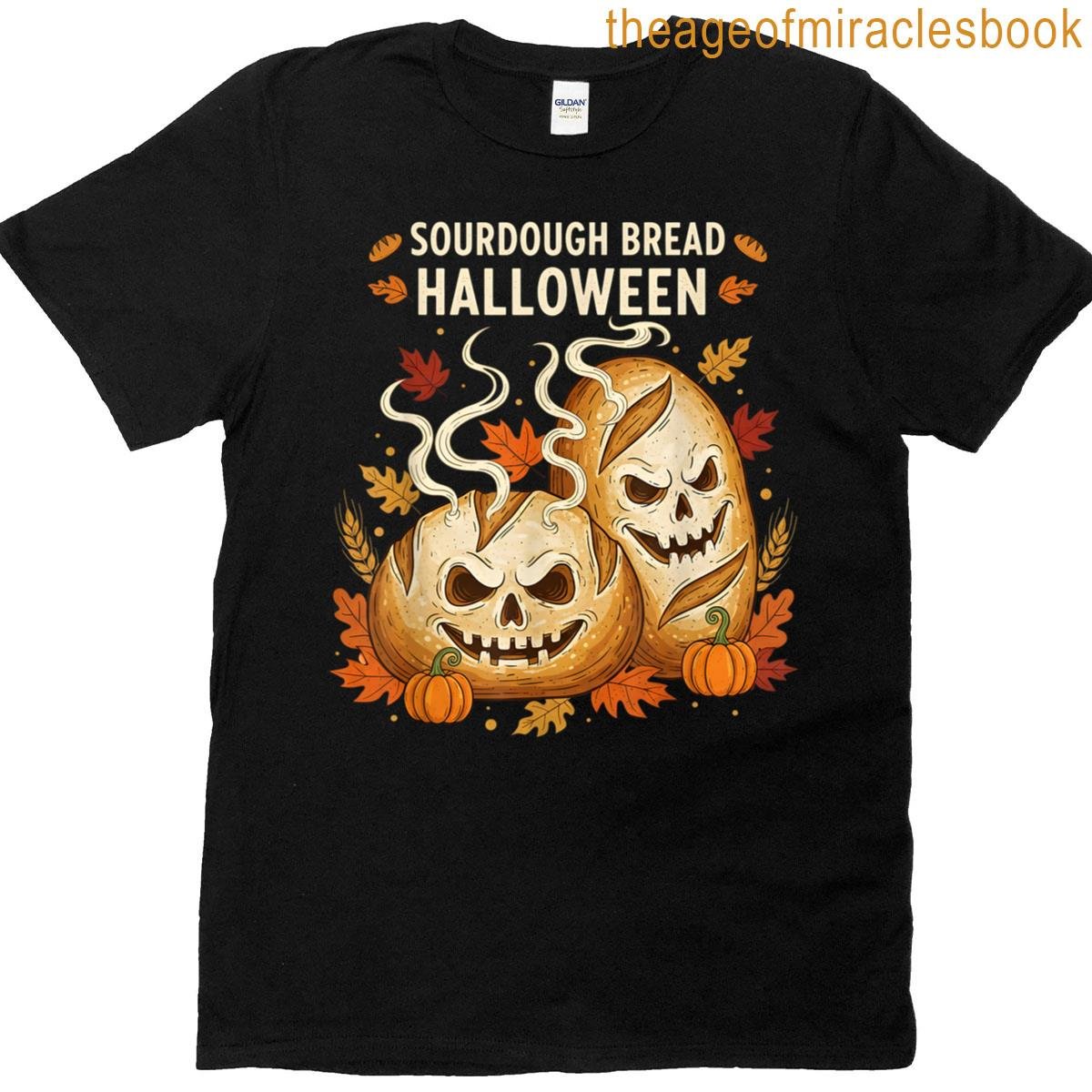 Cute Ghost Sourdough Bread Halloween Baking T-shirt