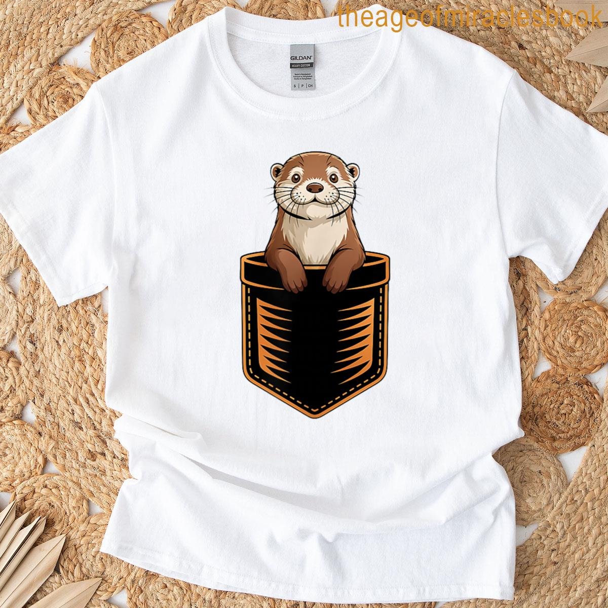 Cute Otter Pocket Funny T-shirt