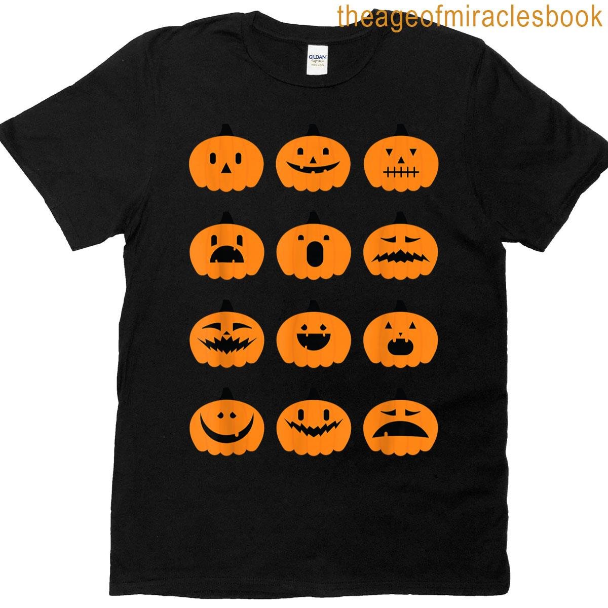 Funny And Cute Pumpkin Faces T-shirt