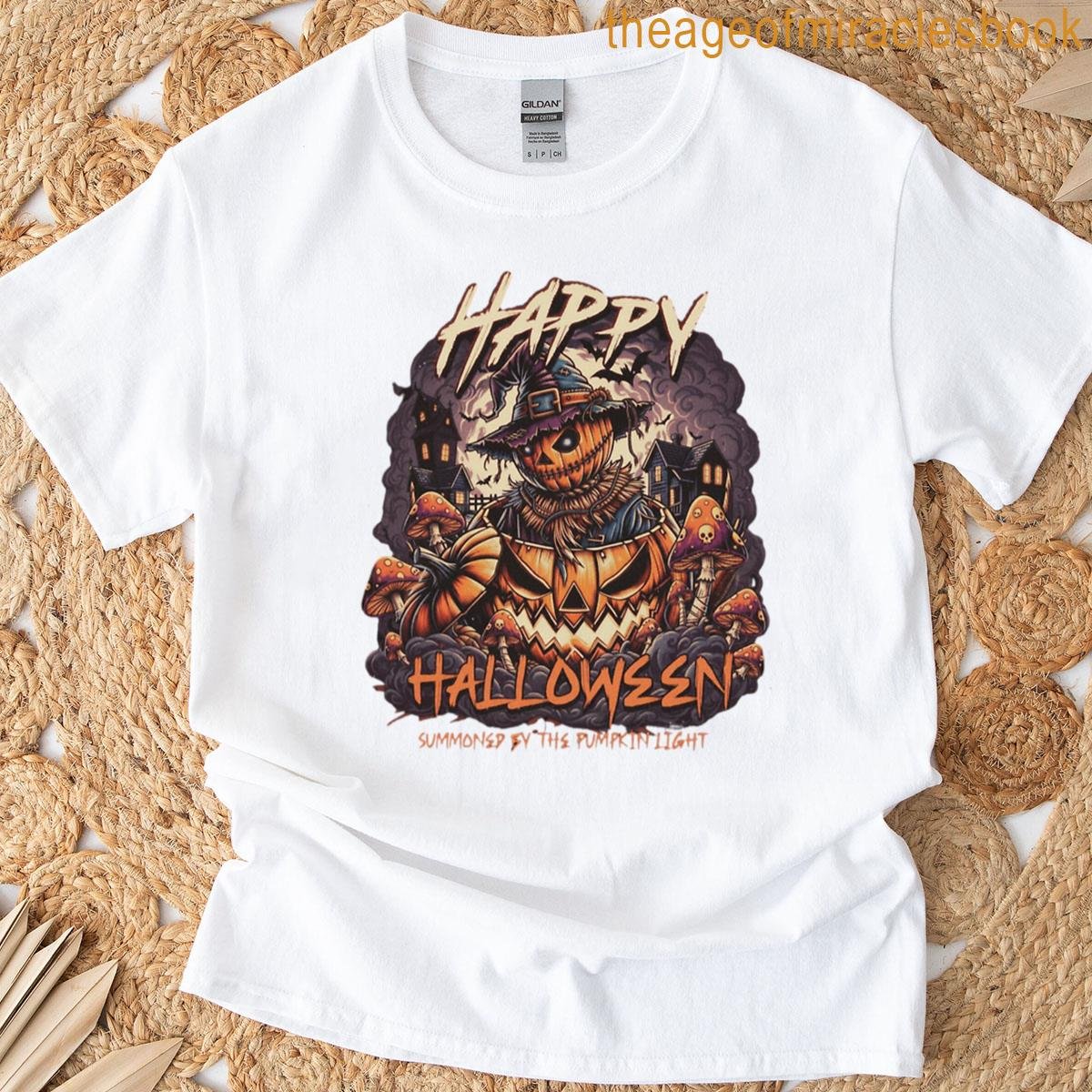 Halloween Horror Summoned By Pumpkin Light T-shirt