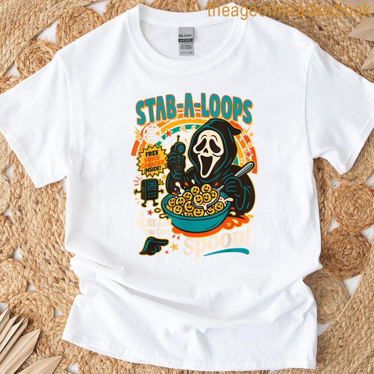 Horror Ghost Stab-a-loops Horror Cereal Halloween T-shirt