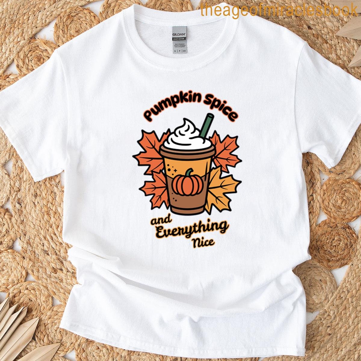 Pumpkin Spice And Everything Nice Fall Coffee Design T-shirt