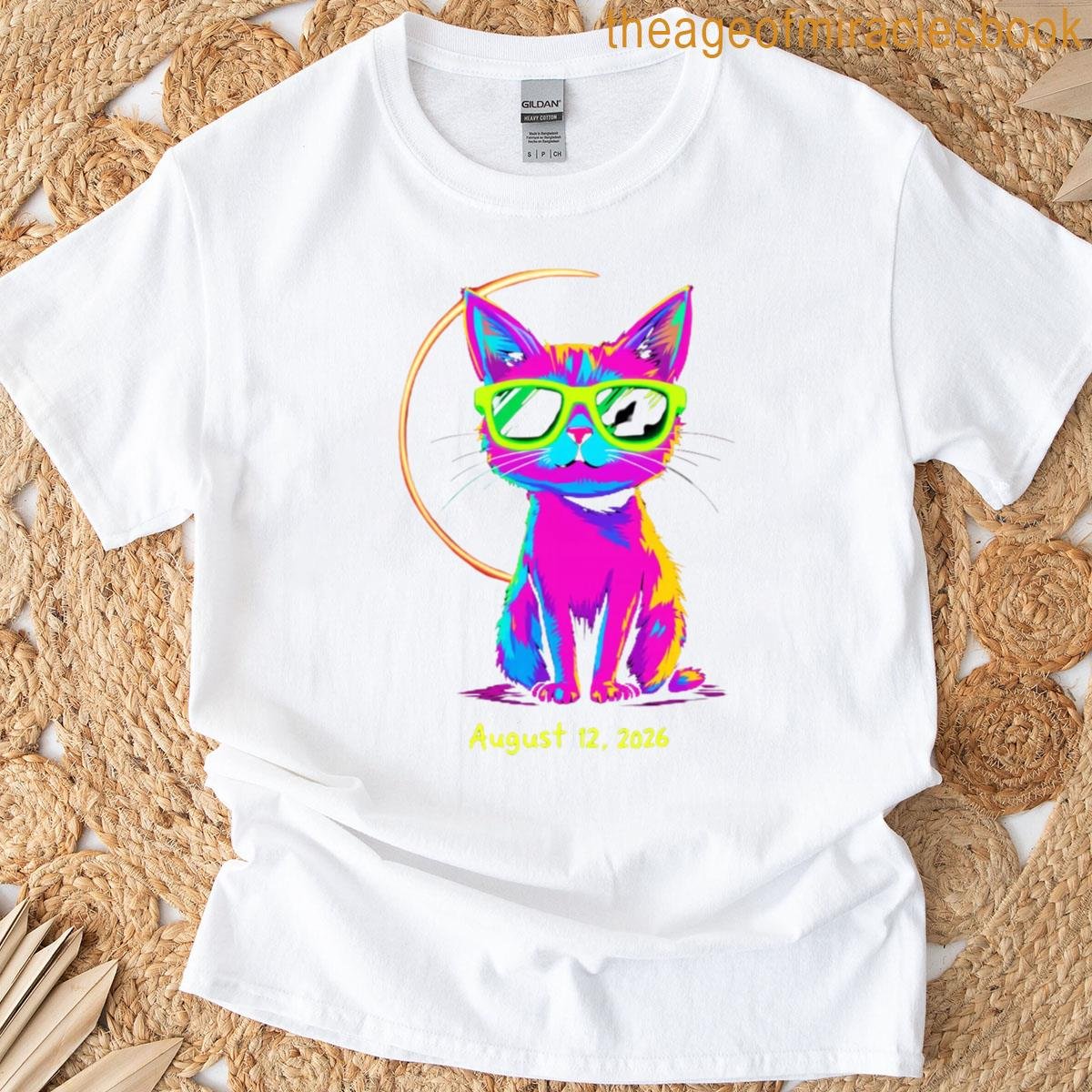 Solar Eclipse 08122026 Cat Wearing Solar Eclipse Glasses T-shirt