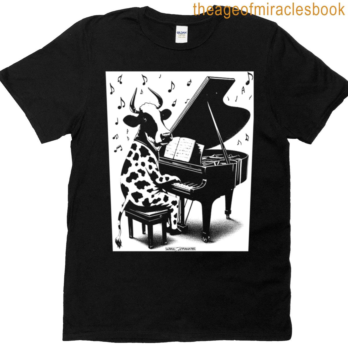 Cute Cow Pianist T-shirt