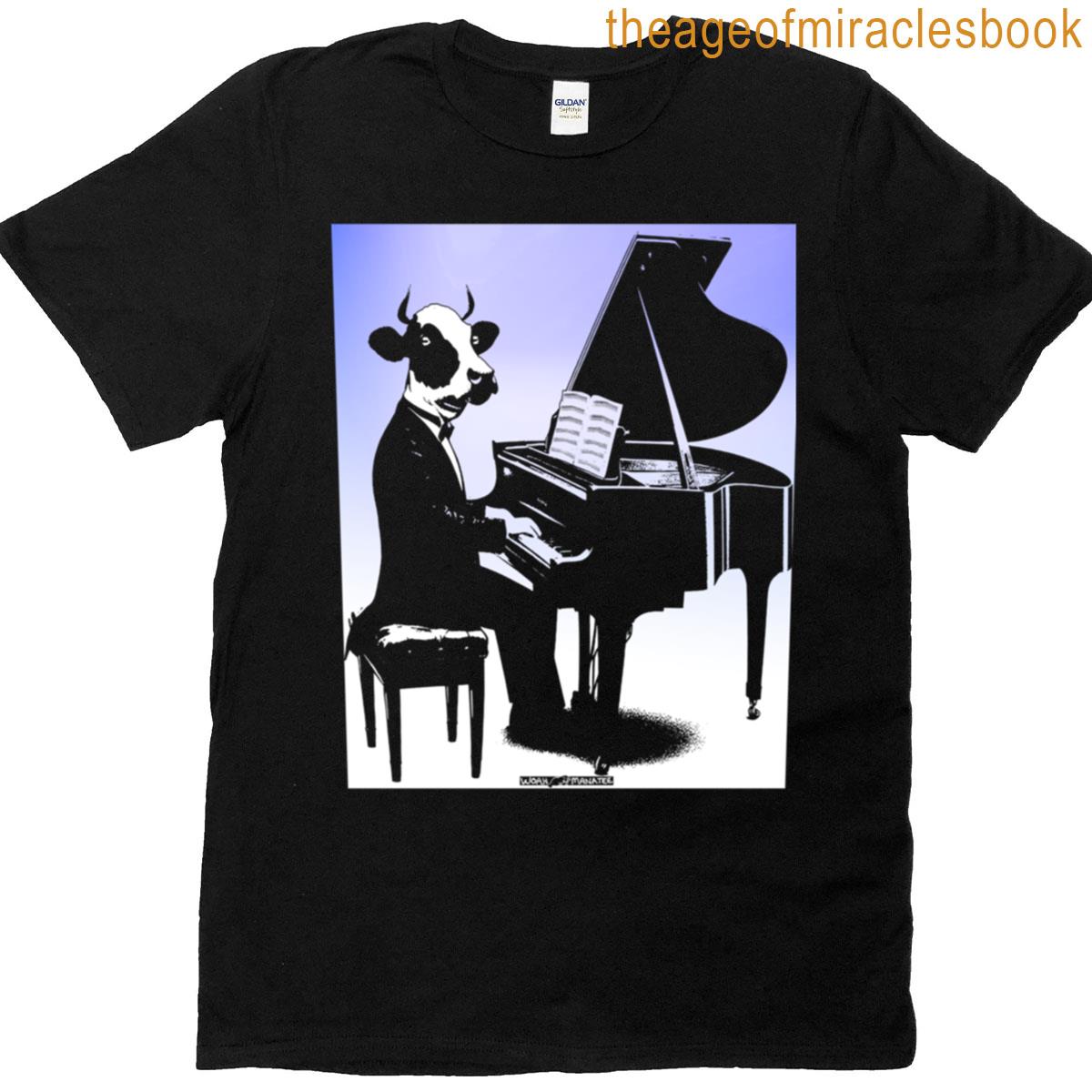 Dapper Cow Pianist T-shirt
