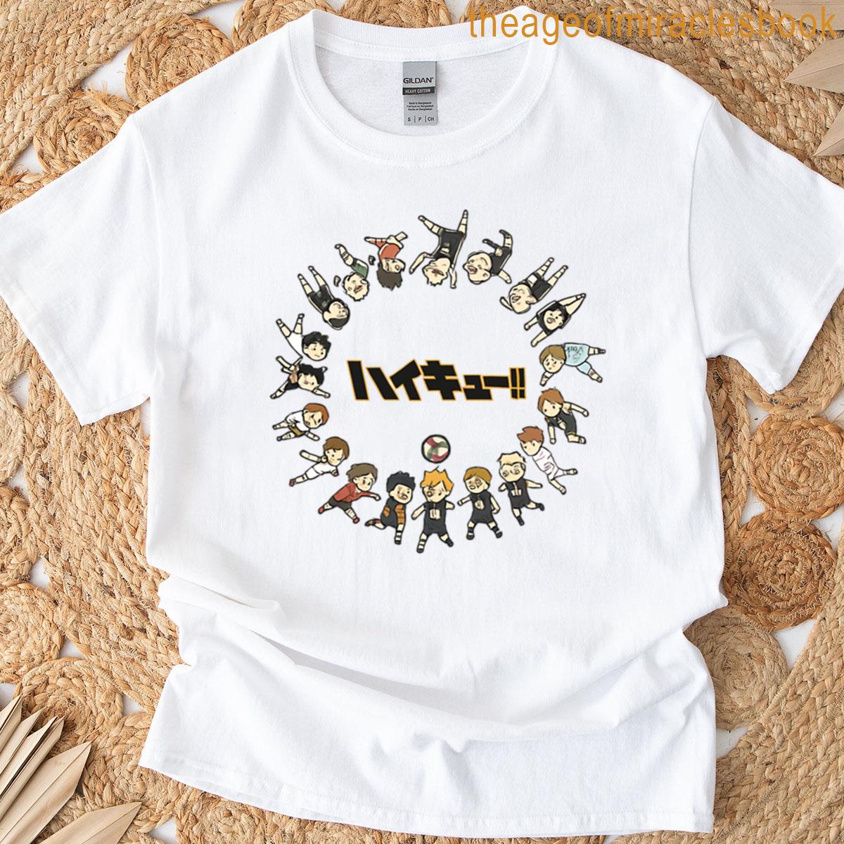 Haikyuu Logo With Characters Circle T-shirt