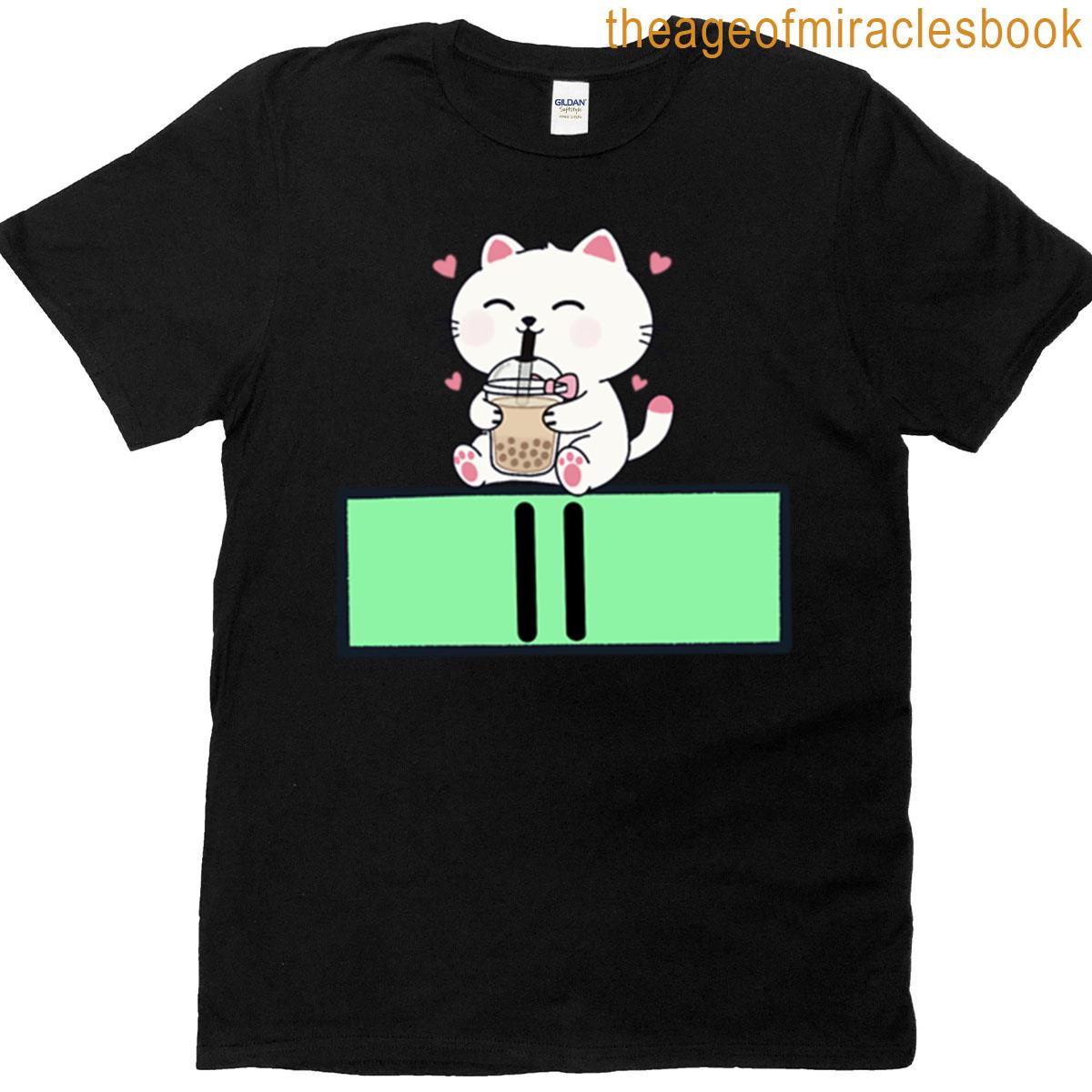 Happy Cat Bubble Tea Break Sticker T-shirt