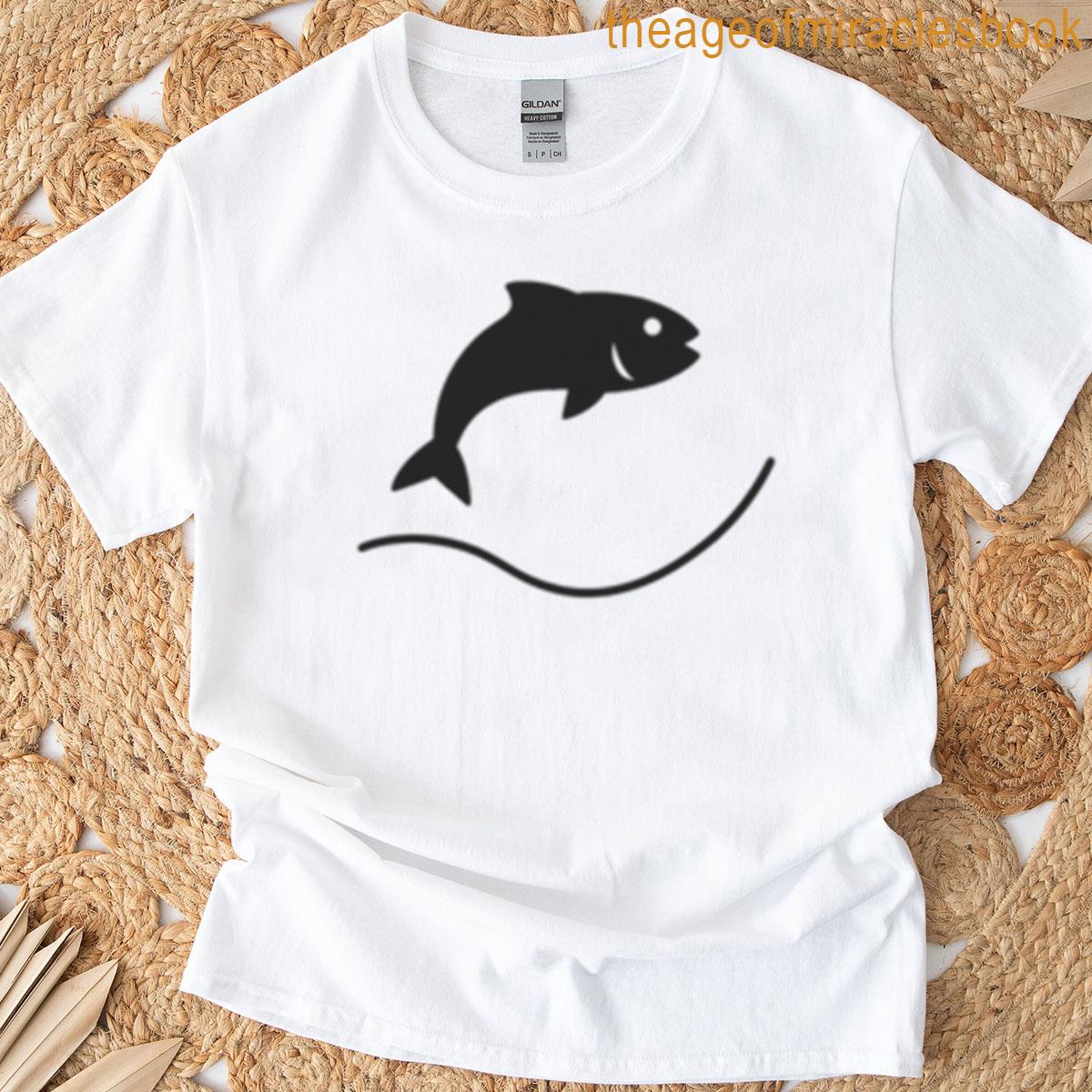 Minimal Fish Jumping Over Line T-shirt