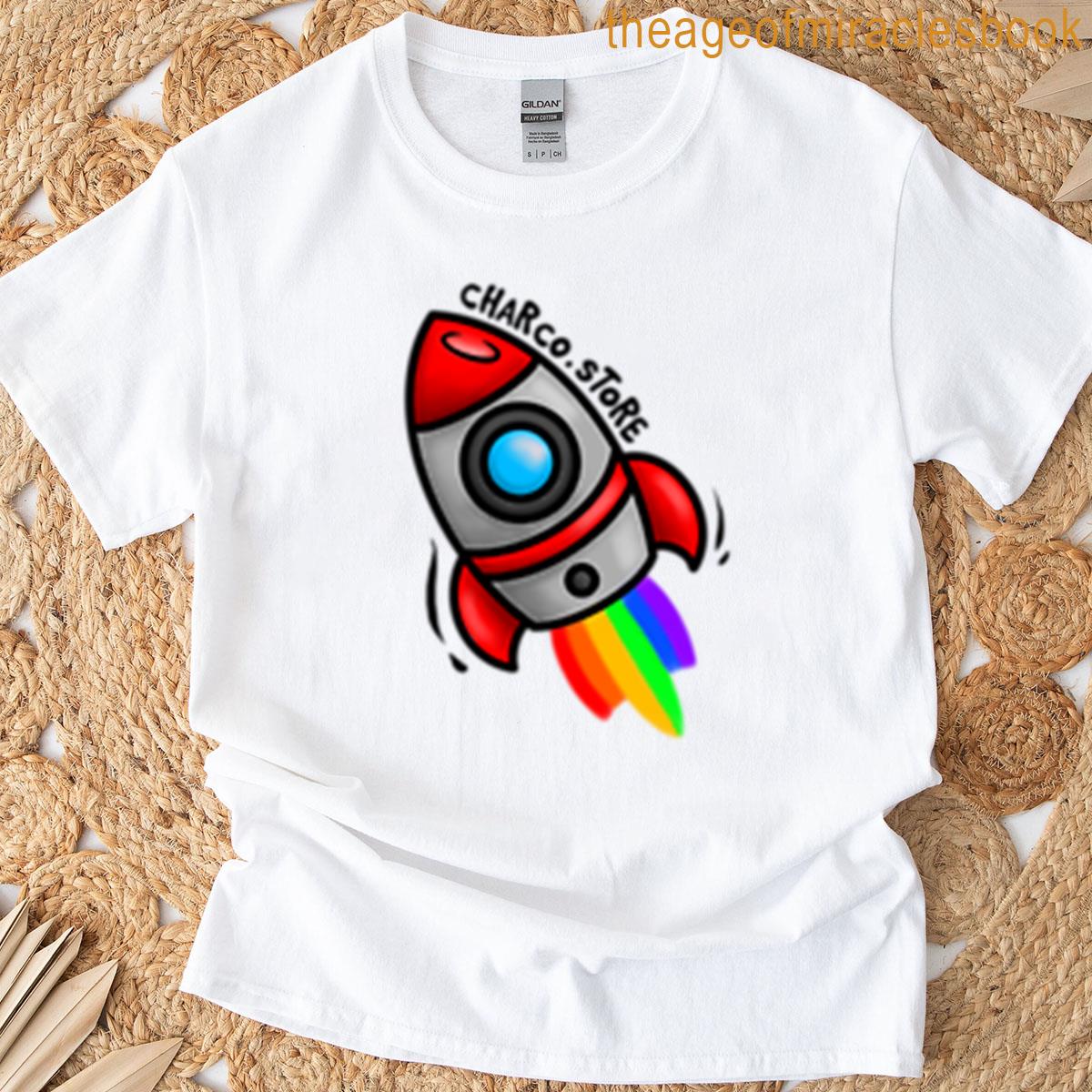 Pride Rocket Rainbow Space Art T-shirt