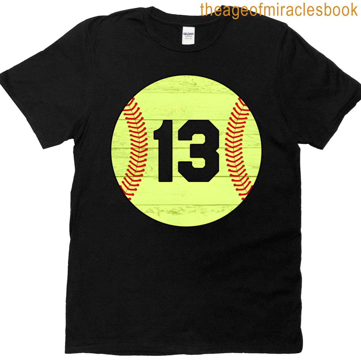 Softball Jersey Number 13 T-shirt