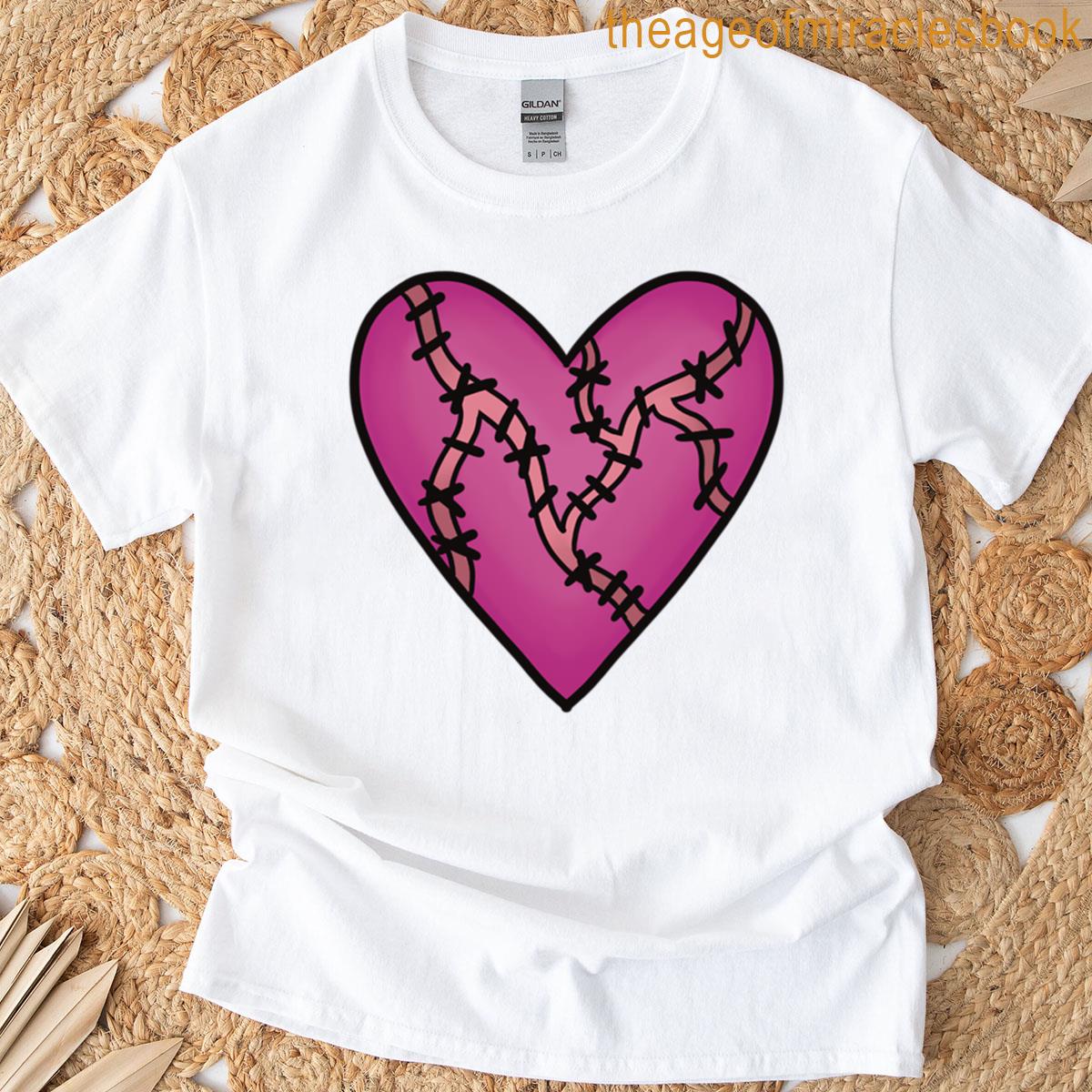 Stitched Broken Pink Heart T-shirt