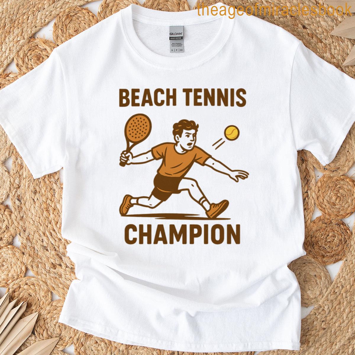 Sunset Rackets Retro Beach Tennis Emblem T-shirt